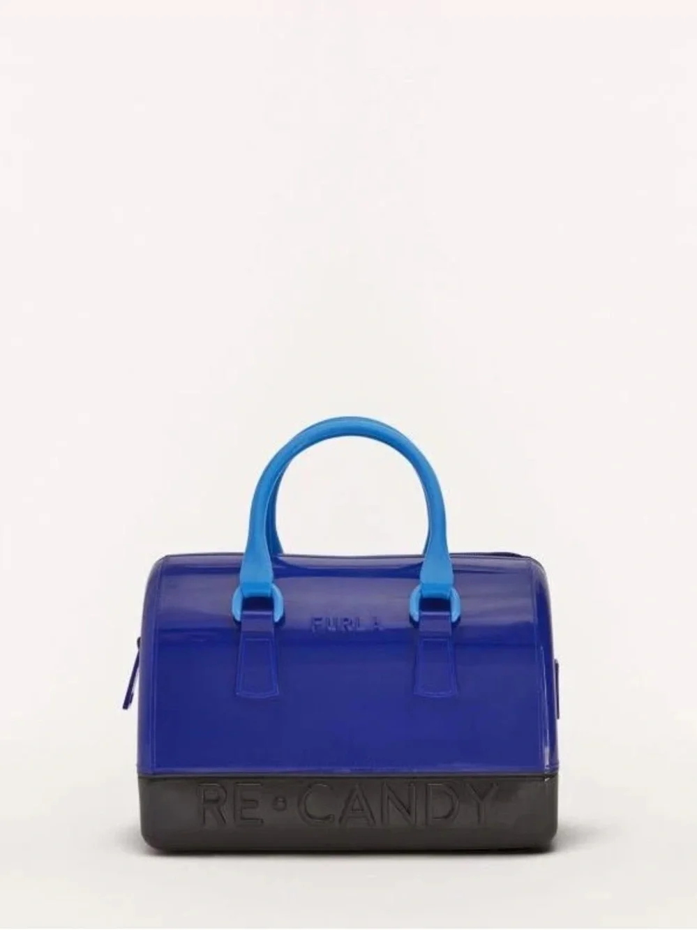 Furla Speedy Two-Tone Blue Dome Satchel with Bright Blue Handles